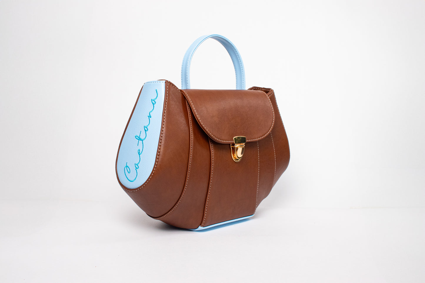TATU BAG MARRÓN + AZUL CELESTE