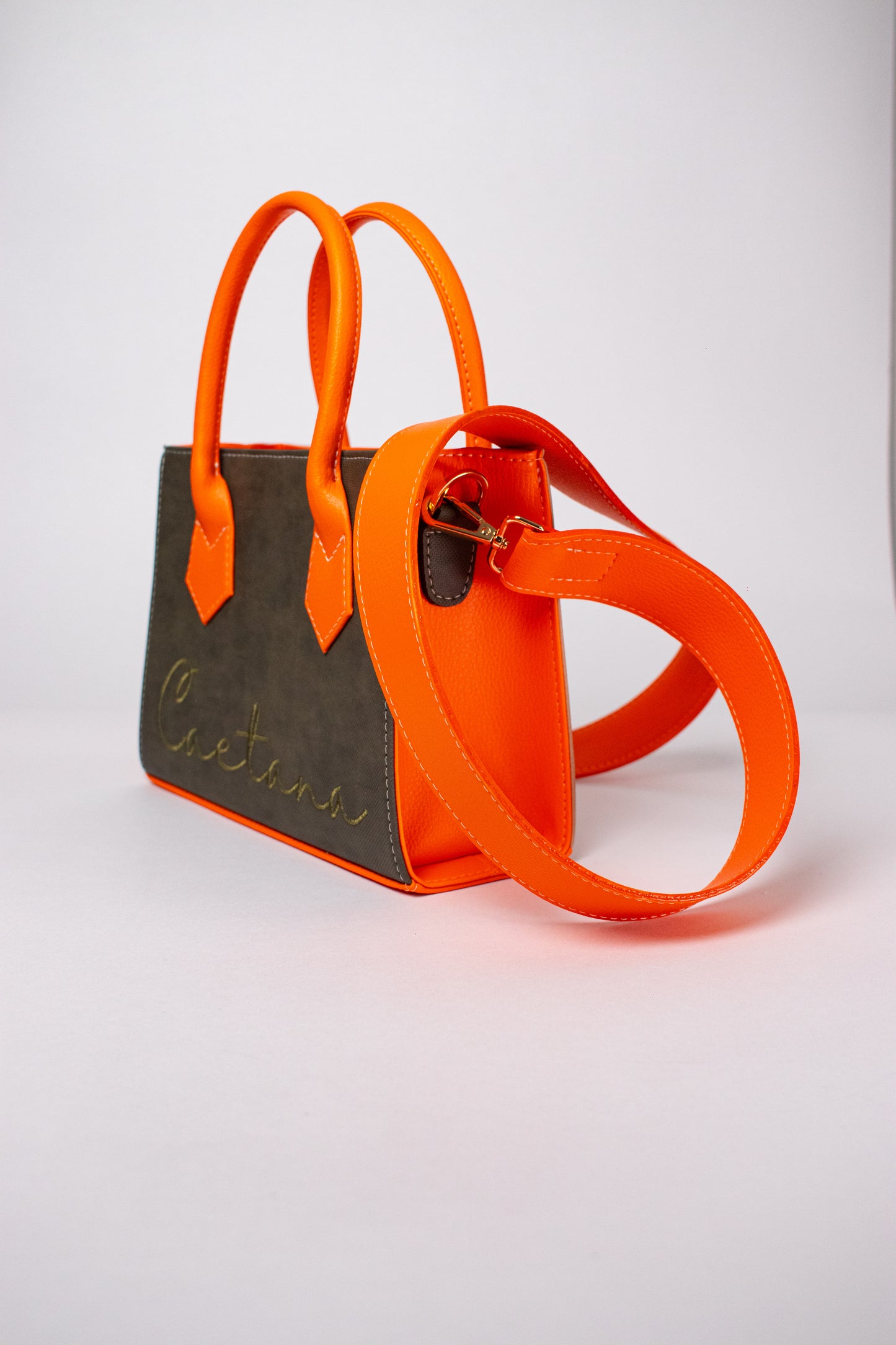 OPORTO BAG VERDE OLIVA X LATTE + NARANJA