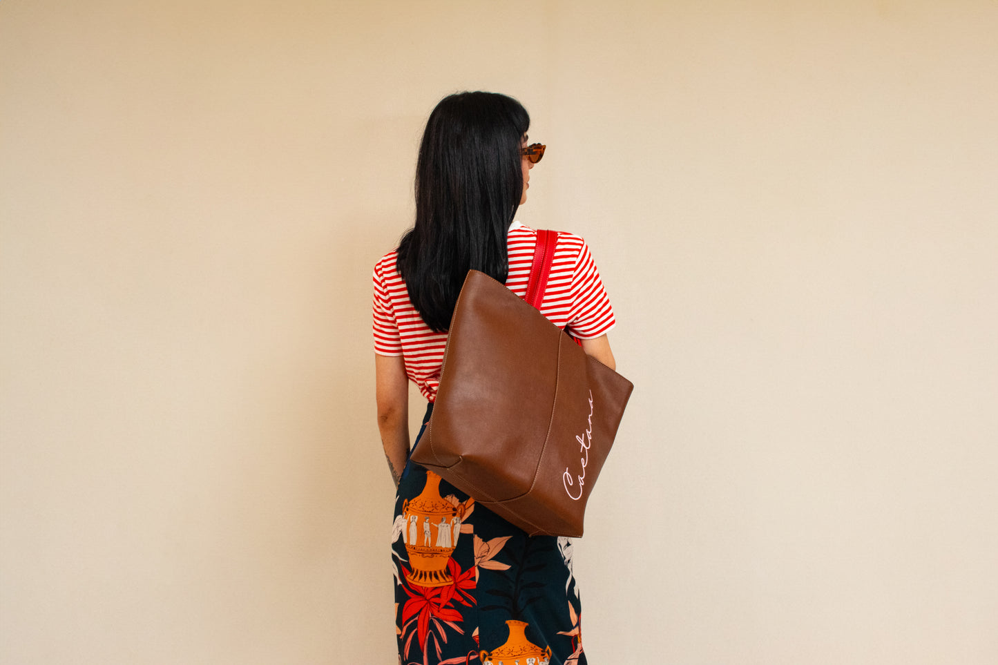 CASTELO BAG MARRON + ROJO