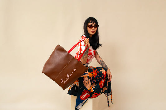 Castelo bag marrón + rojo