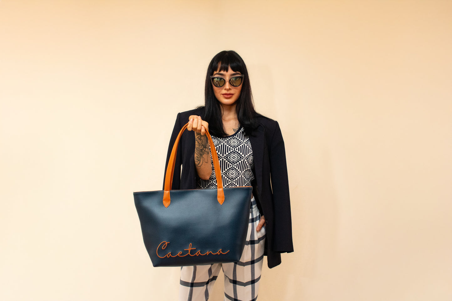 LISBOA BAG NAVY BLUE x BEIGE + MIEL