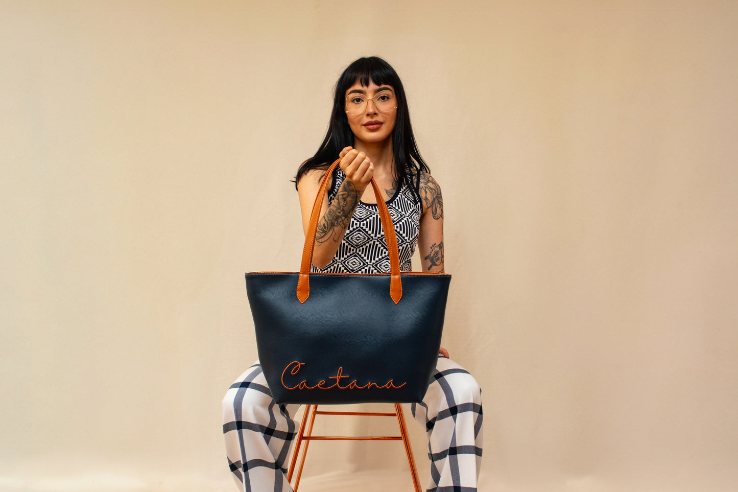 LISBOA BAG NAVY BLUE x BEIGE + MIEL