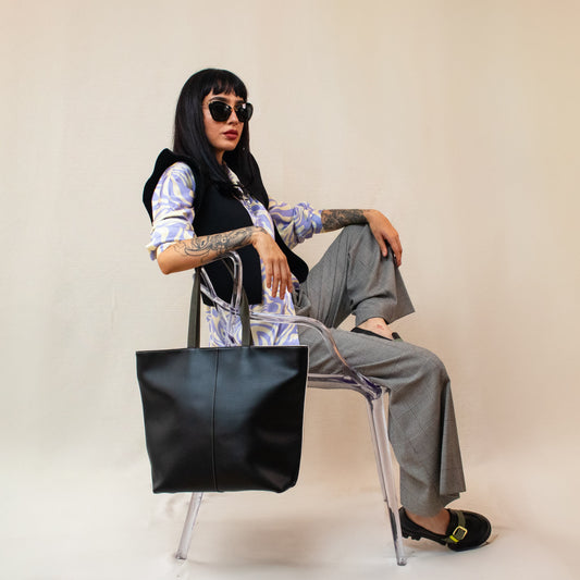 Castelo bag beige x negro + verde oliva