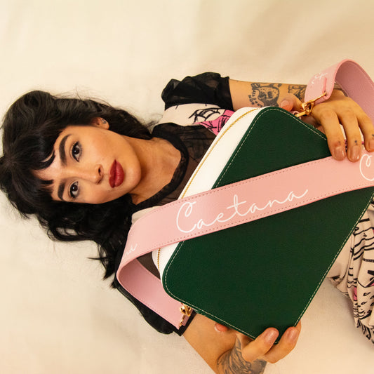 Madeira bag verde + beige + palo de rosa