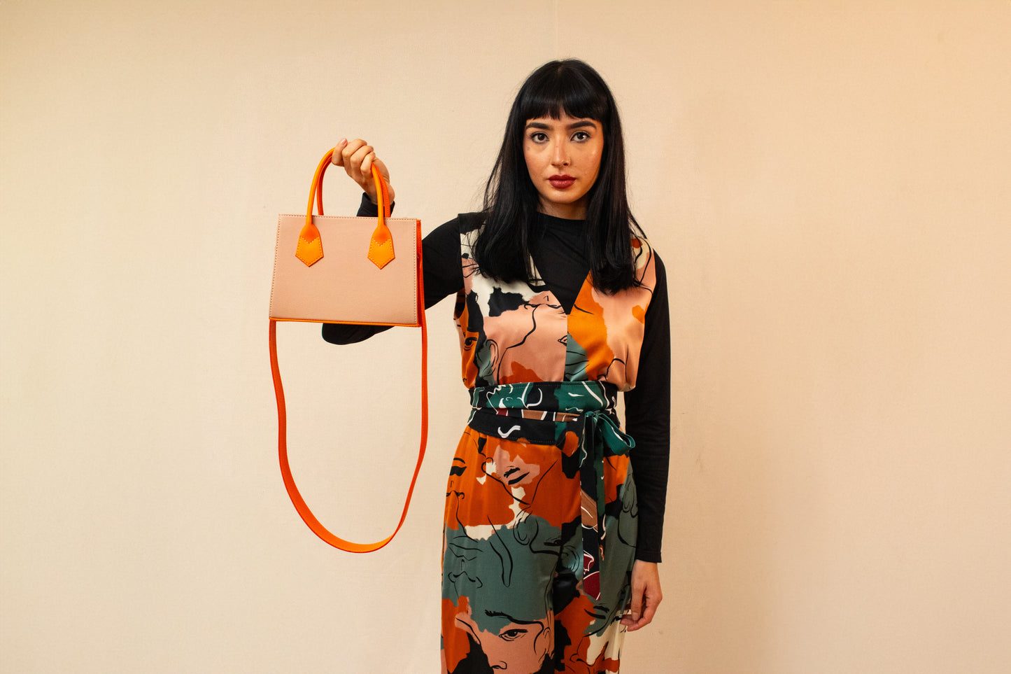 OPORTO BAG VERDE OLIVA X LATTE + NARANJA