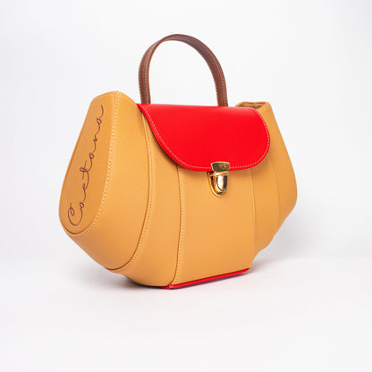 Tatu bag latte + rojo + marrón