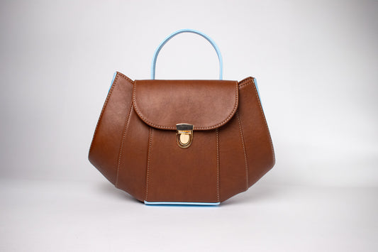 TATU BAG MARRÓN + AZUL CELESTE