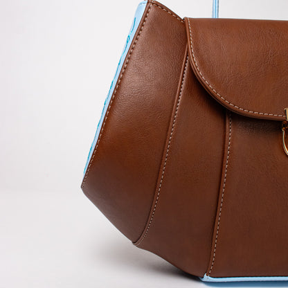 Tatu bag marrón + azul celeste