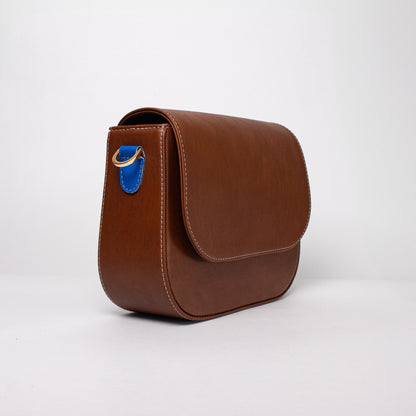 Evora bag marron + azul cobalto