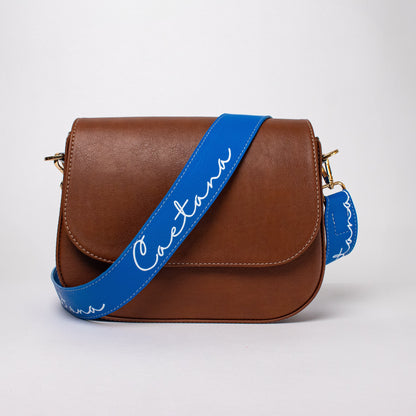 Evora bag marron + azul cobalto