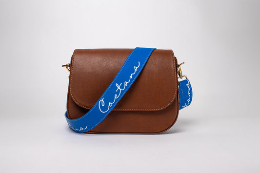EVORA BAG MARRON + AZUL COBALTO