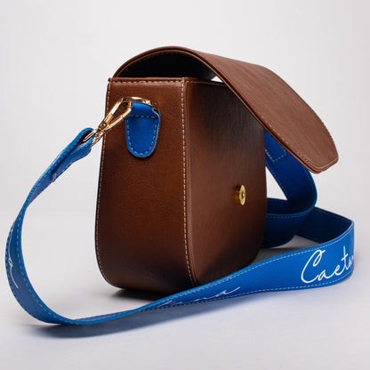 Evora bag marron + azul cobalto