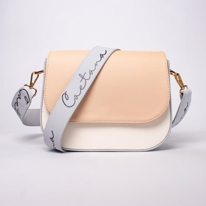 Evora bag beige + palo de rosa + gris