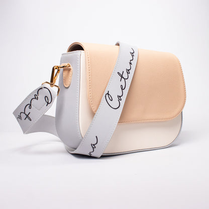 Evora bag beige + palo de rosa + gris