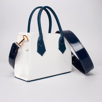 Oporto bag beige + navy blue