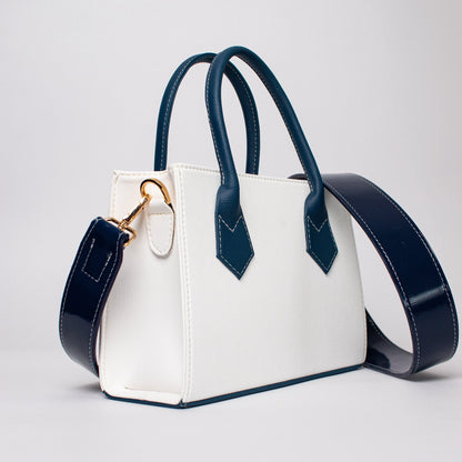 Oporto bag beige + navy blue