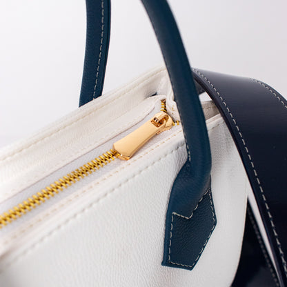 Oporto bag beige + navy blue