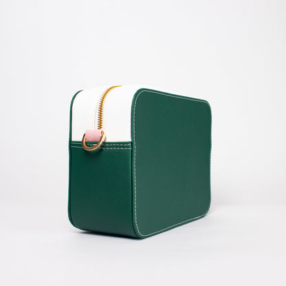 Madeira bag verde + beige + palo de rosa