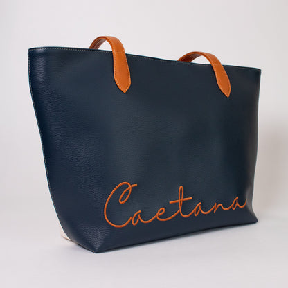 Lisboa bag navy blue x beige + miel