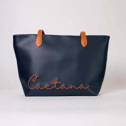 Lisboa bag navy blue x beige + miel