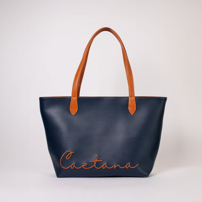 Lisboa bag navy blue x beige + miel