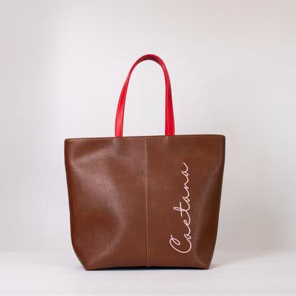 Castelo bag marrón + rojo