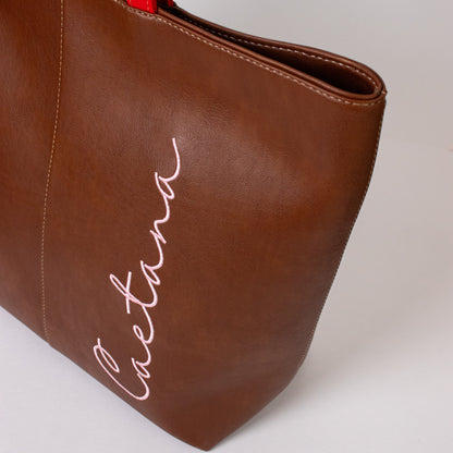 Castelo bag marrón + rojo