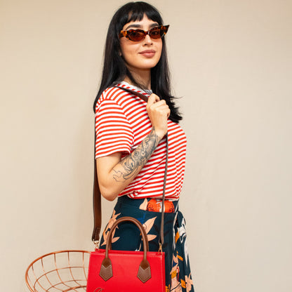 Oporto bag rojo + marrón