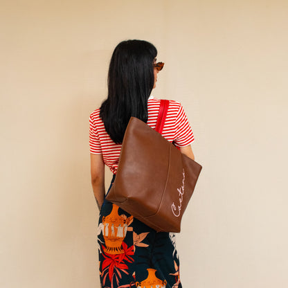 Castelo bag marrón + rojo