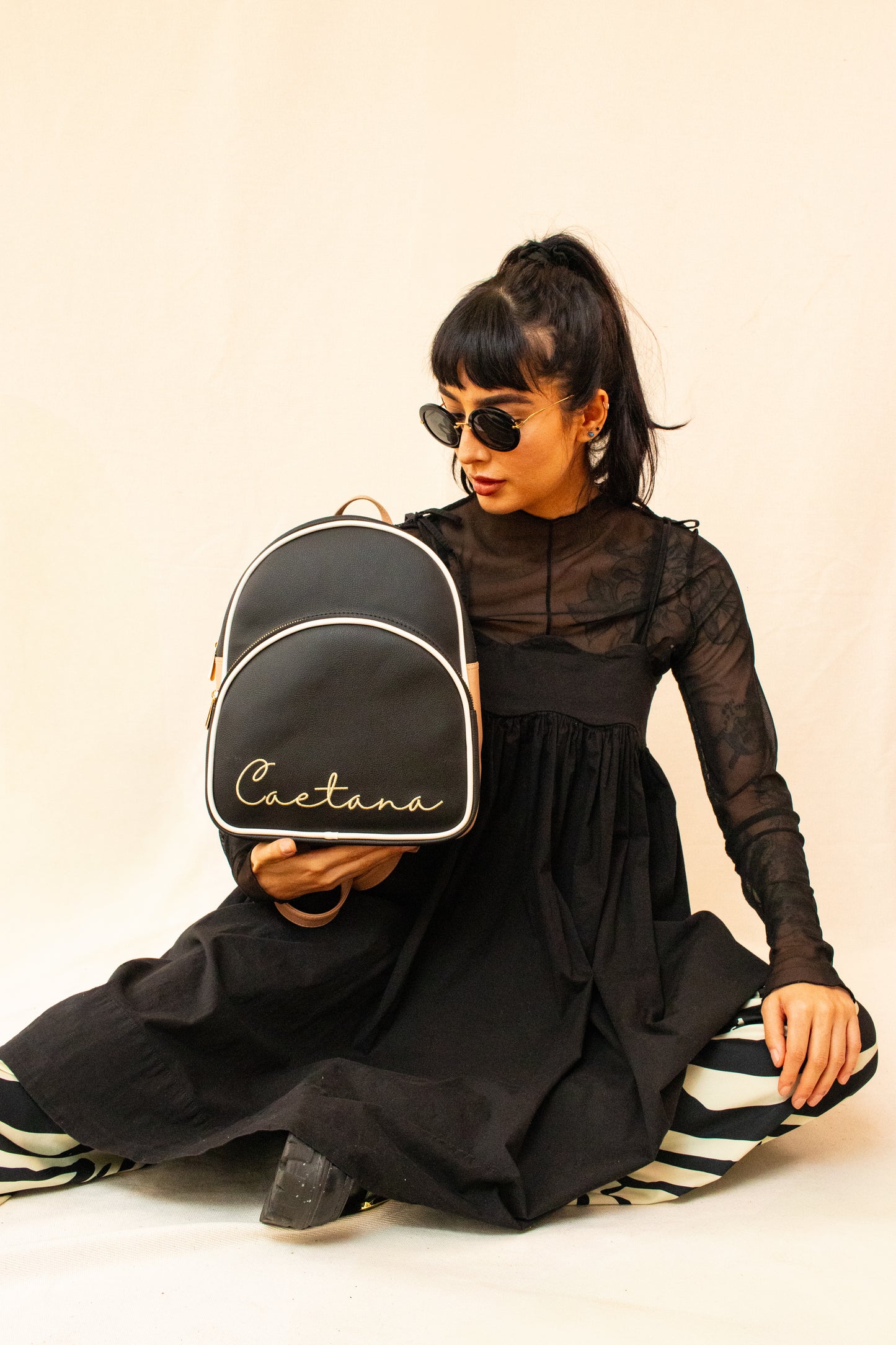 VIANA BAG NEGRO + BEIGE + LATTE