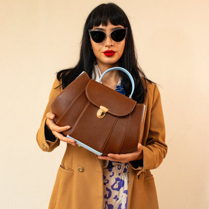 Tatu bag marrón + azul celeste