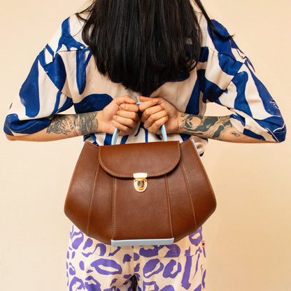 Tatu bag marrón + azul celeste