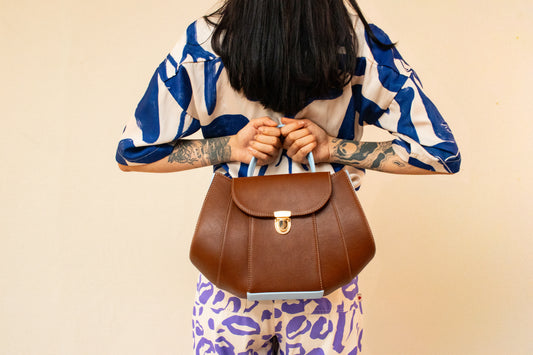 TATU BAG MARRÓN + AZUL CELESTE