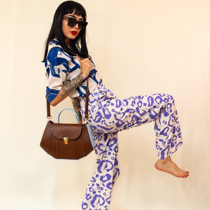 Tatu bag marrón + azul celeste